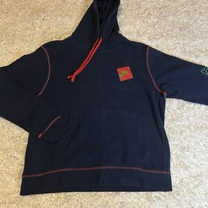 NIKE Just Do It Hoodie Men's LRG Blue Fleece Pullover Long Sleeve GUC